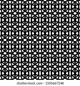 Design seamless monochrome grating pattern. Abstract interlaced background. Vector art