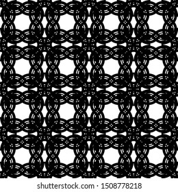 Design seamless monochrome grating pattern. Abstract interlaced background. Vector art