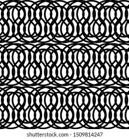 Design seamless monochrome grating pattern. Abstract interlaced background. Vector art