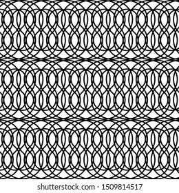 Design seamless monochrome grating pattern. Abstract interlaced background. Vector art