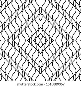 Design seamless monochrome grating pattern. Abstract diamond background. Vector art