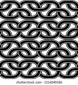 Design seamless monochrome grating pattern. Abstract interlaced background. Vector art