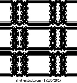 Design seamless monochrome grating pattern. Abstract interlaced background. Vector art