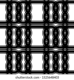 Design seamless monochrome grating pattern. Abstract interlaced background. Vector art