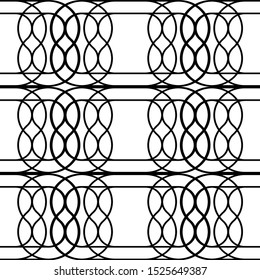 Design seamless monochrome grating pattern. Abstract interlaced background. Vector art