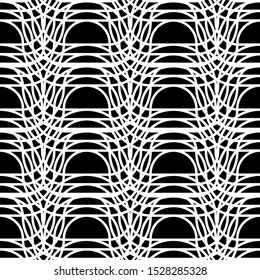 Design seamless monochrome grating pattern. Abstract interlaced background. Vector art
