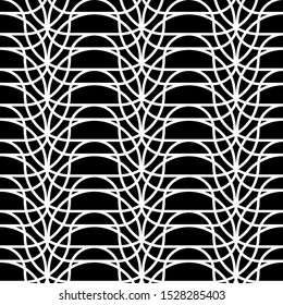 Design seamless monochrome grating pattern. Abstract interlaced background. Vector art