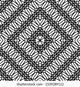 Design seamless monochrome grating pattern. Abstract diamond background. Vector art