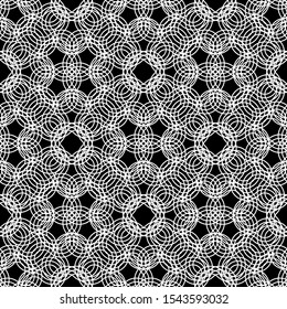 Design seamless monochrome grating pattern. Abstract interlaced background. Vector art