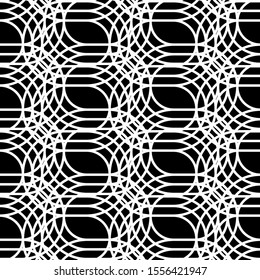 Design seamless monochrome grating pattern. Abstract interlaced background. Vector art
