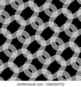 Design seamless monochrome grating pattern. Abstract interlaced background. Vector art