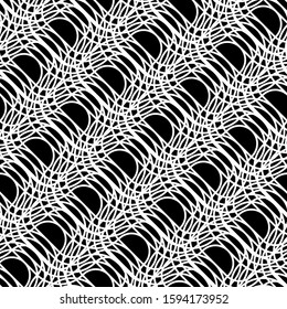 Design seamless monochrome grating pattern. Abstract interlaced background. Vector art