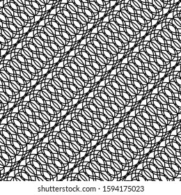 Design seamless monochrome grating pattern. Abstract interlaced background. Vector art