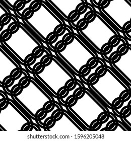 Design seamless monochrome grating pattern. Abstract interlaced background. Vector art