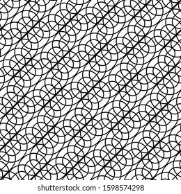 Design seamless monochrome grating pattern. Abstract interlaced background. Vector art