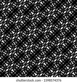 Design seamless monochrome grating pattern. Abstract interlaced background. Vector art