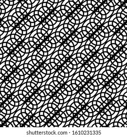 Design seamless monochrome grating pattern. Abstract interlaced background. Vector art