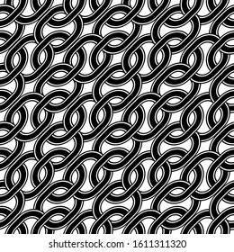 Design seamless monochrome grating pattern. Abstract interlaced background. Vector art