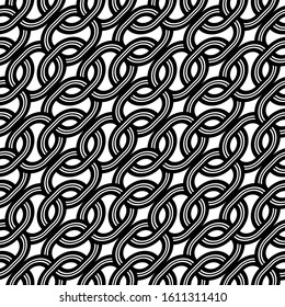 Design seamless monochrome grating pattern. Abstract interlaced background. Vector art