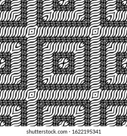Design seamless monochrome grating pattern. Abstract square background. Vector art