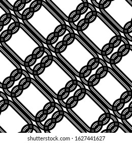 Design seamless monochrome grating pattern. Abstract interlaced background. Vector art
