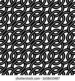 Design seamless monochrome grating pattern. Abstract interlaced background. Vector art
