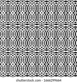 Design seamless monochrome grating pattern. Abstract interlaced background. Vector art