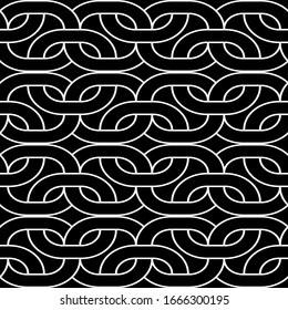 Design seamless monochrome grating pattern. Abstract interlaced background. Vector art