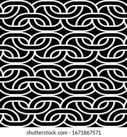 Design seamless monochrome grating pattern. Abstract interlaced background. Vector art