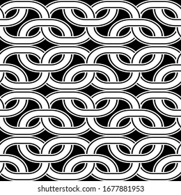 Design seamless monochrome grating pattern. Abstract interlaced background. Vector art