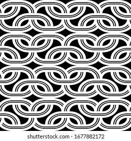 Design seamless monochrome grating pattern. Abstract interlaced background. Vector art