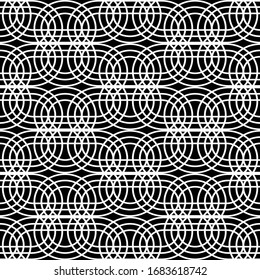 Design seamless monochrome grating pattern. Abstract interlaced background. Vector art