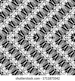 Design seamless monochrome grating pattern. Abstract zigzag background. Vector art
