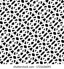 Design seamless monochrome grating pattern. Abstract interlaced background. Vector art