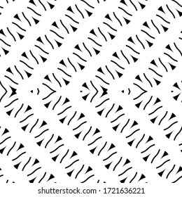 Entwurf eines nahtlosen monochromen Reifmusters. Abstrakter Zickzackhintergrund. Vektorkunst