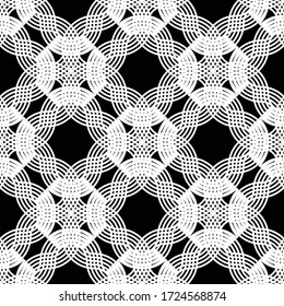 Diseñar un patrón de grava monocromo sin fisuras. Resumen de fondo entrelazado. Arte vectorial