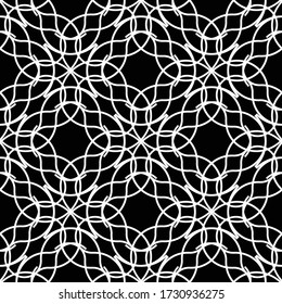 Design seamless monochrome grating pattern. Abstract interlaced background. Vector art