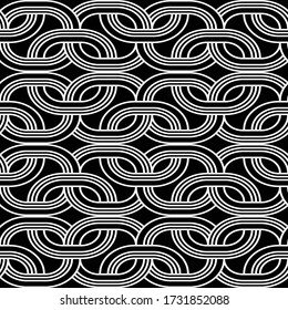 Design seamless monochrome grating pattern. Abstract interlaced background. Vector art