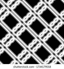 Entwurf eines nahtlosen monochromen Gitters. Abstrakter interlacierter Hintergrund. Vector Art