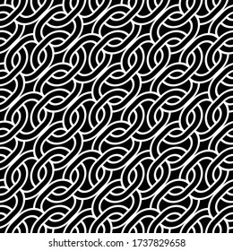 Diseñar un patrón de grava monocromo sin fisuras. Resumen de fondo entrelazado. Arte vectorial
