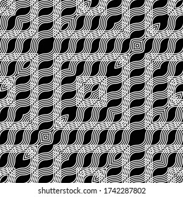 Design seamless monochrome grating pattern. Abstract square background. Vector art