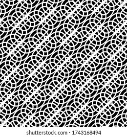 Design seamless monochrome grating pattern. Abstract interlaced background. Vector art