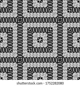 Design seamless monochrome grating pattern. Abstract square background. Vector art