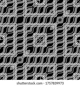 Design seamless monochrome grating pattern. Abstract square background. Vector art