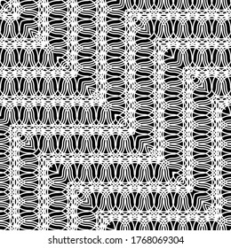Design seamless monochrome grating pattern. Abstract zigzag background. Vector art