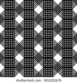 Design seamless monochrome grating pattern. Abstract geometric background. Vector art