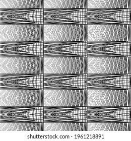 Design seamless monochrome grating pattern. Abstract decorative background. Vector art