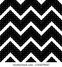 Design seamless monochrome grating zigzag pattern. Abstract background. Vector art