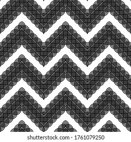 Design seamless monochrome grating zigzag pattern. Abstract background. Vector art