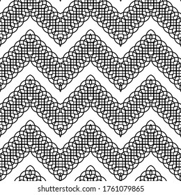 Design seamless monochrome grating zigzag pattern. Abstract background. Vector art